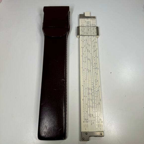 Vintage Frederick Post Co. Versalog 1460 Slide Rule Leather Case Hemmi Japan - Picture 1 of 10